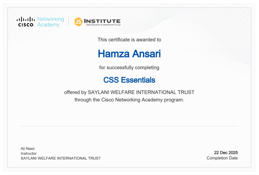 CSS Certificate
